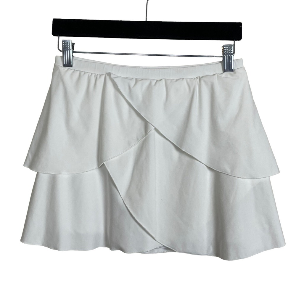 Eliza Audley Tennis Golf White Tiered Tulip Skirt Skort‎ Size S Pickleball